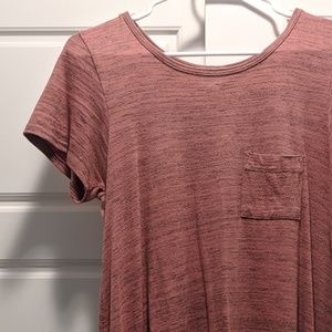 Heathered pink high low cotton Carly tshirt dress